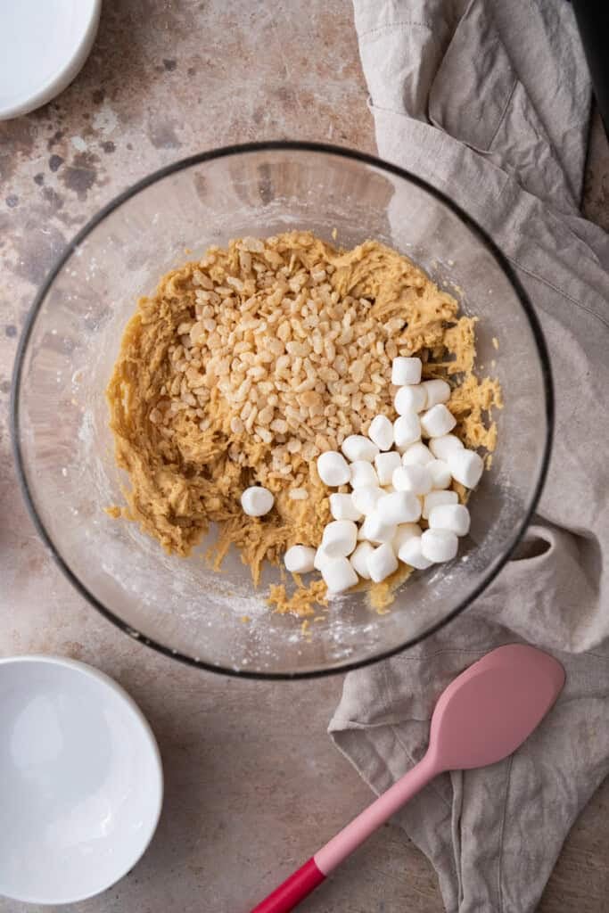 cookie dough with mix-ins in a bowl