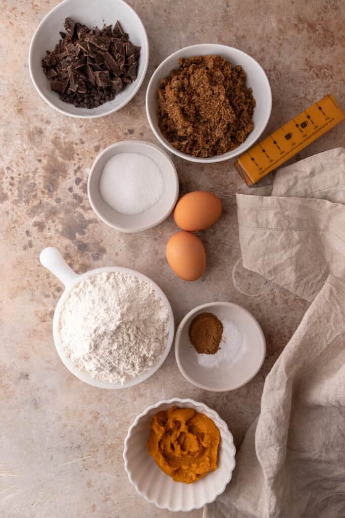 Brown Butter Pumpkin Chocolate Chip Cookies recipe ingredients