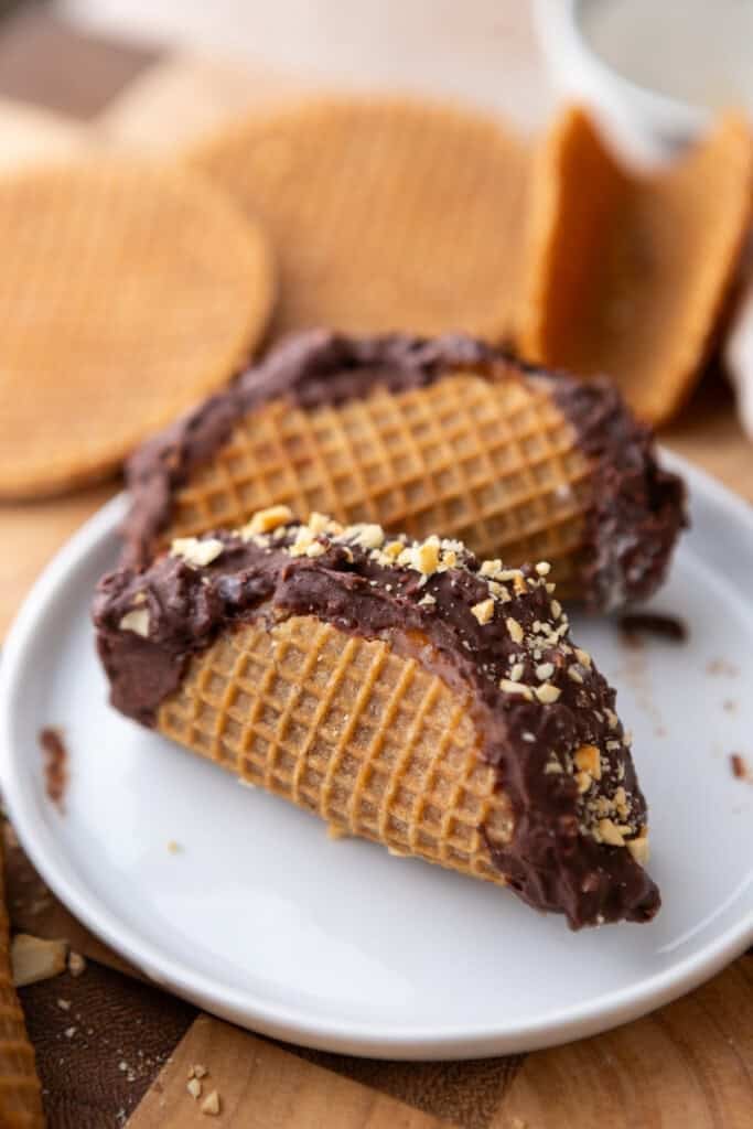 Stroopwafel Choco Tacos recipe on a plate