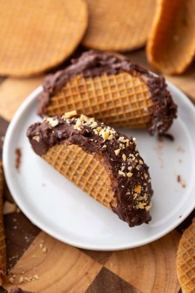 Stroopwafel Choco Tacos recipe on a plate