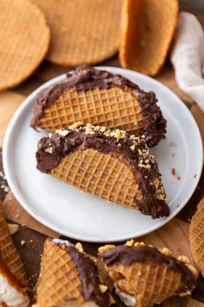 Stroopwafel Choco Tacos recipe on a plate