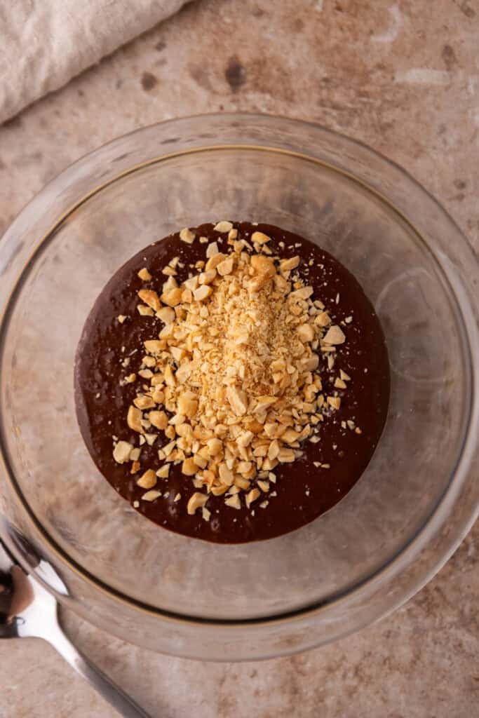 chocolate and nuts being mixed 