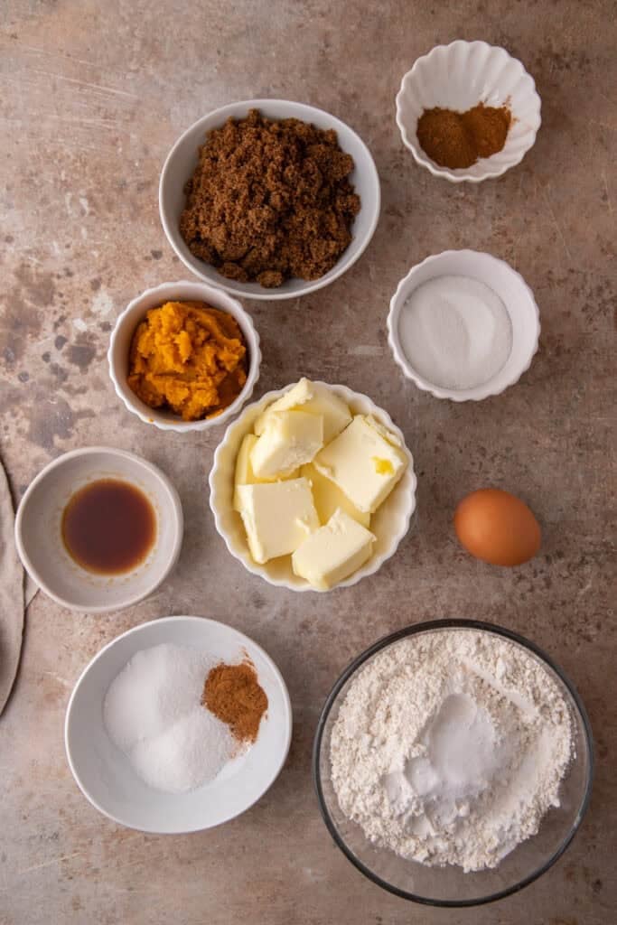Brown Butter pumpkin snickerdoodle cookies recipe ingredients