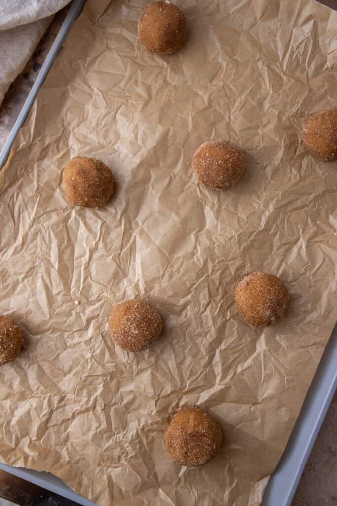 dough balls on a baking sheet