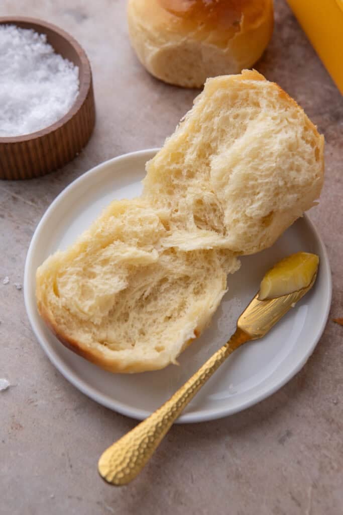 Inside of dinner rolls