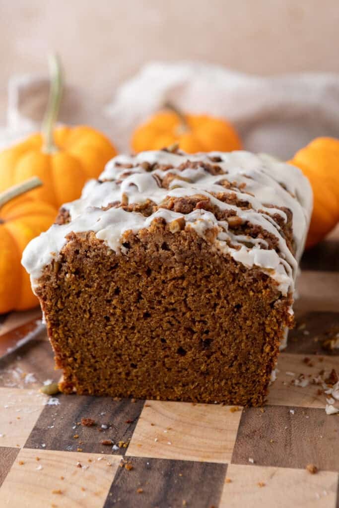 Streusel Pumpkin Bread side shot
