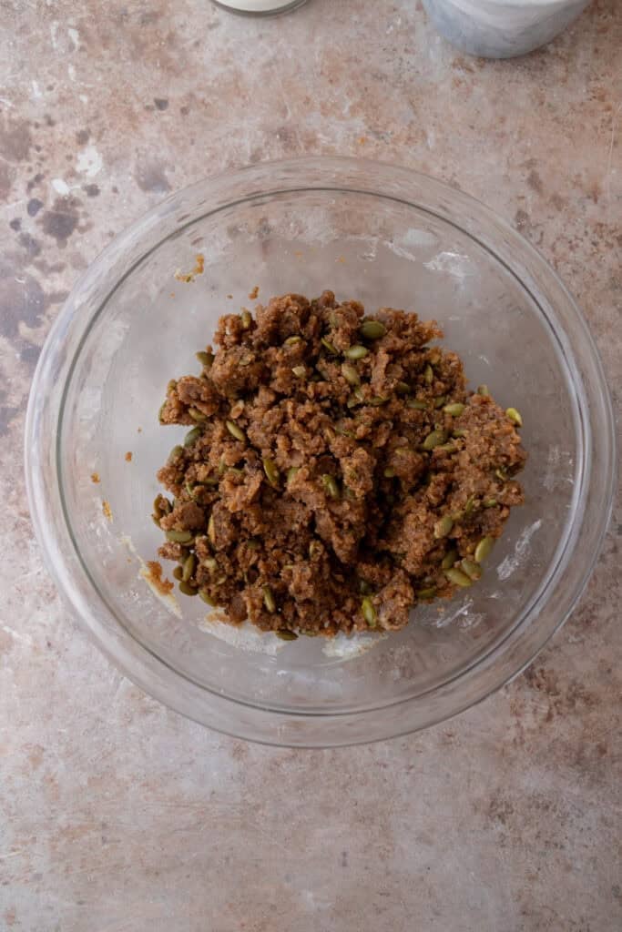 mixed topping ingredients in a bowl