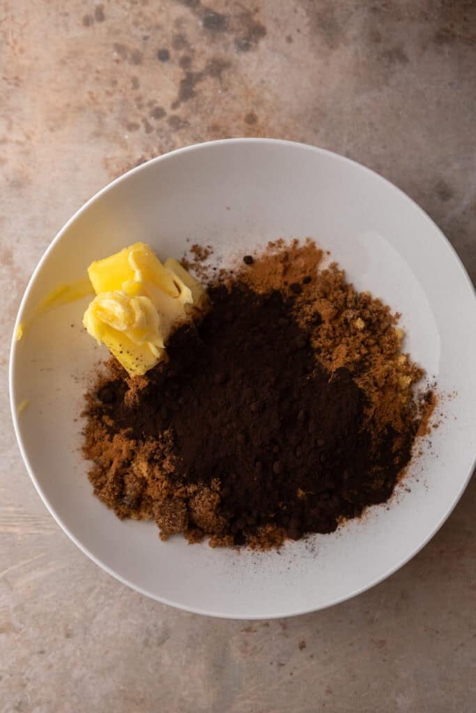 unmixed ingredients in a bowl