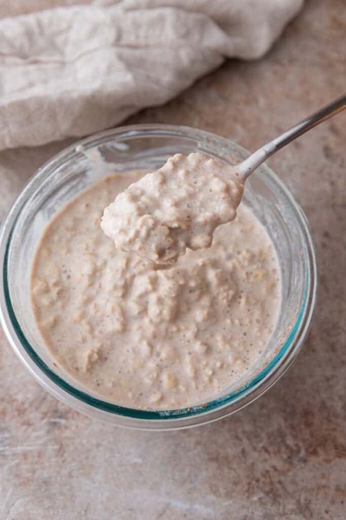 ingredients in a bowl being stirred