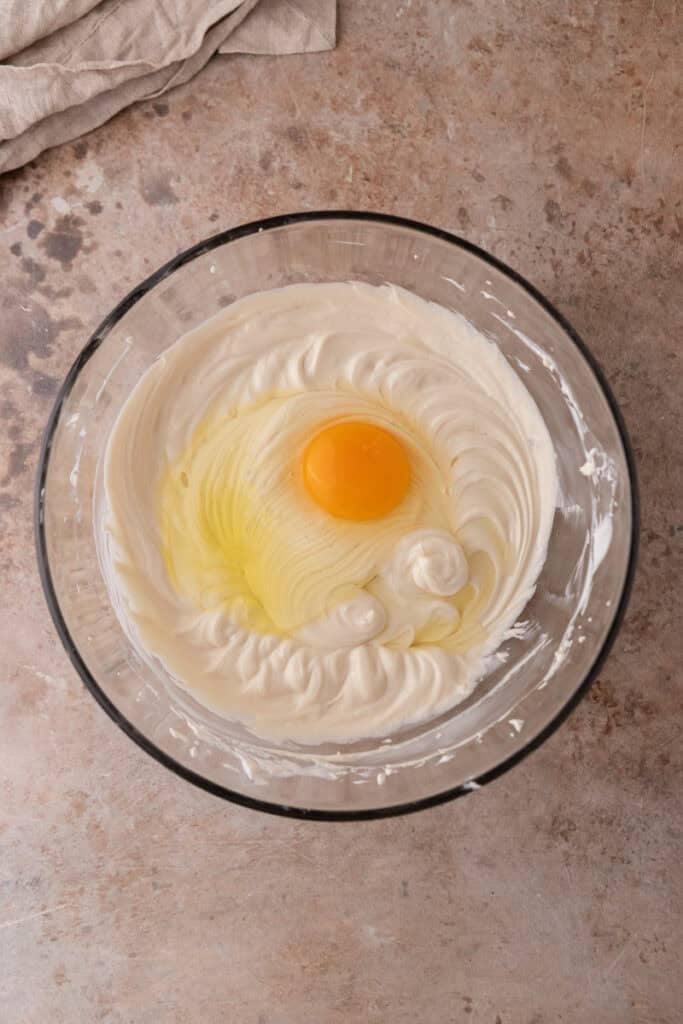 filling ingredients in a bowl