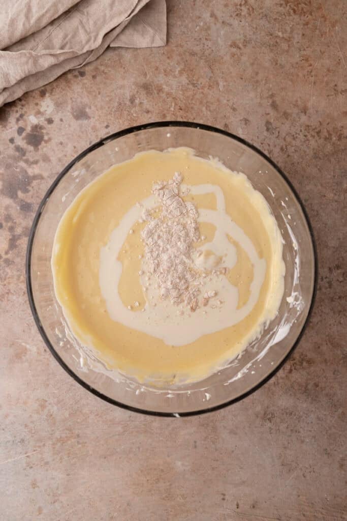 filling ingredients in a bowl