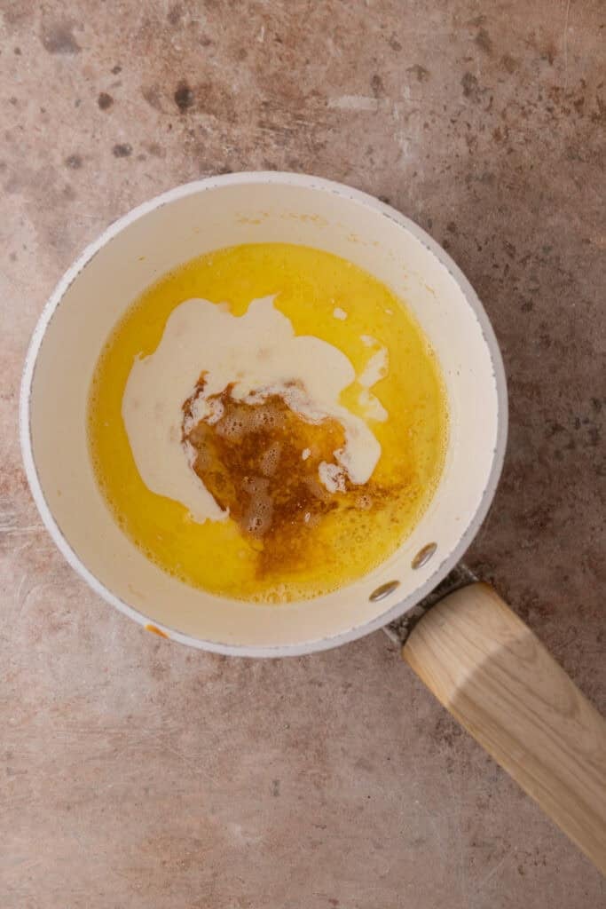 topping ingredients in a pot