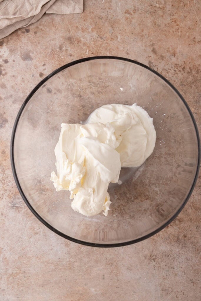 filling ingredients in a bowl