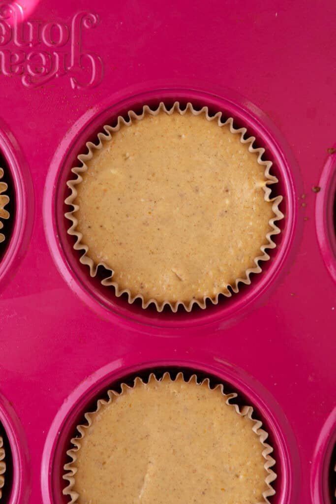 baked filling in the muffin liners