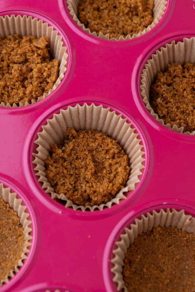 crust mixture in muffin liners