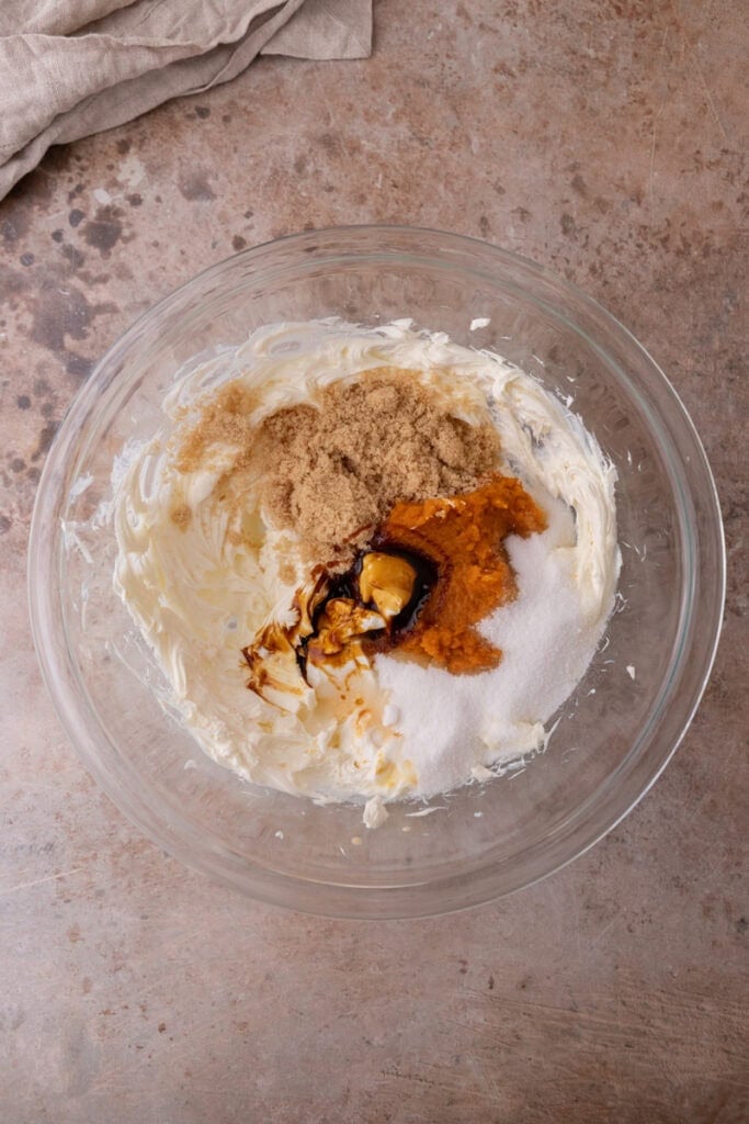 filling ingredients in a bowl