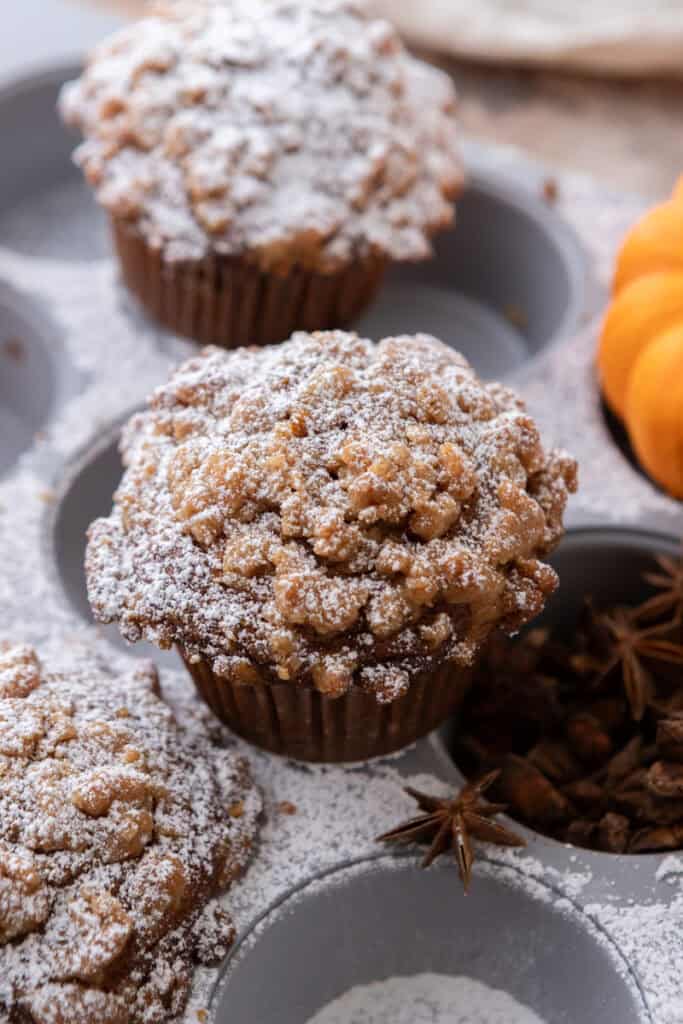Panera Bread Pumpkin Muffins recipe on a pan