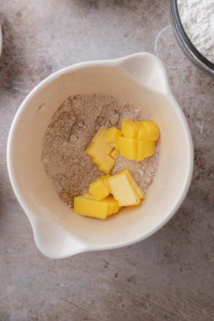 streusel ingredients in a bowl