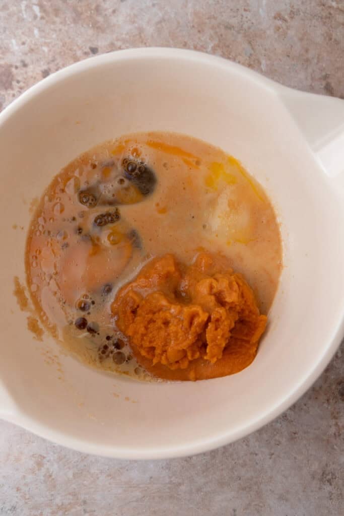 wet ingredients in a bowl