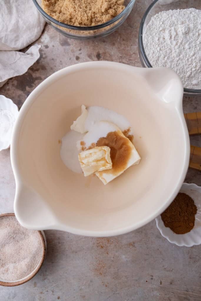 filling ingredients in a bowl