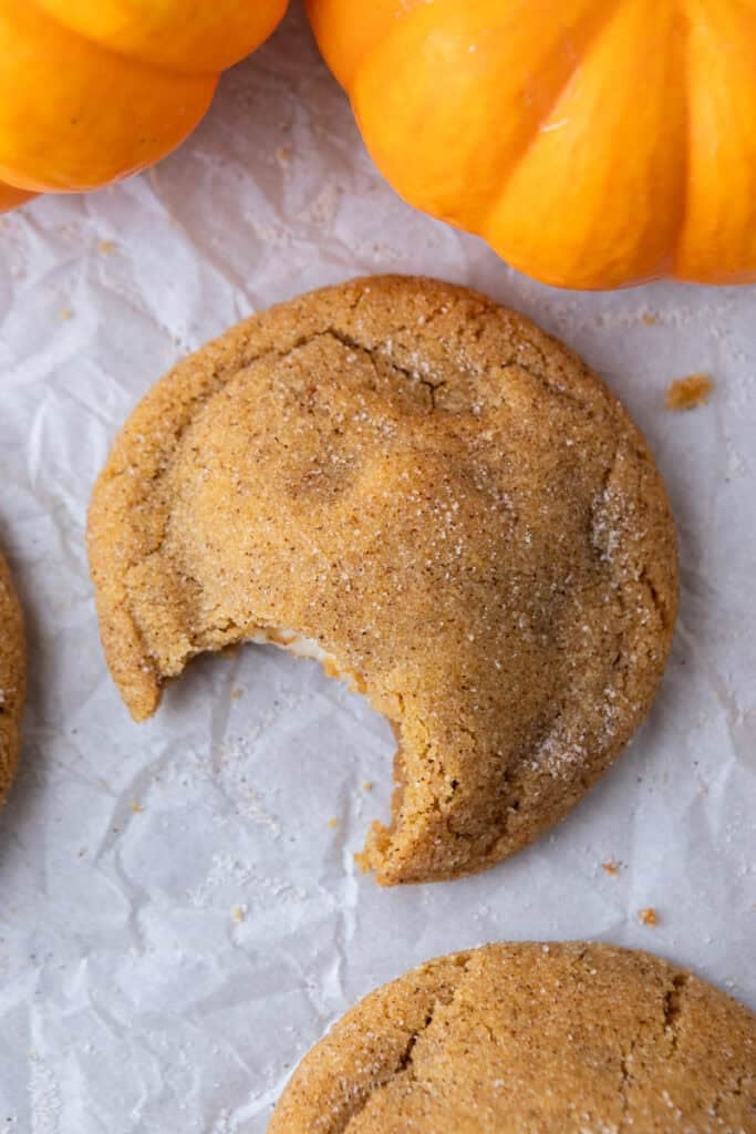 Pumpkin Cheesecake Cookies recipe overhead shot