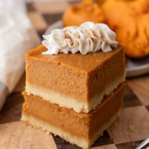 sweet potato pie bars recipe squares stacked