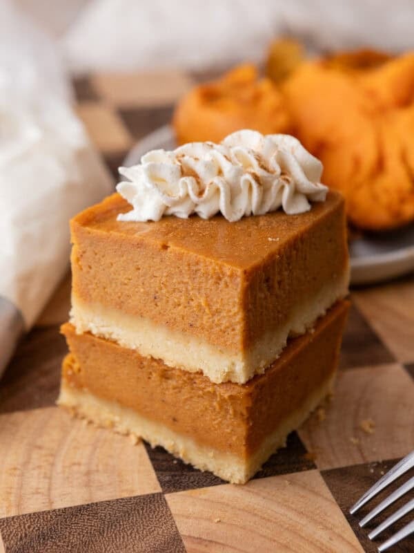 sweet potato pie bars recipe squares stacked