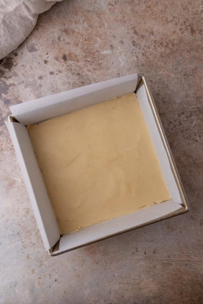 raw crust in a pan