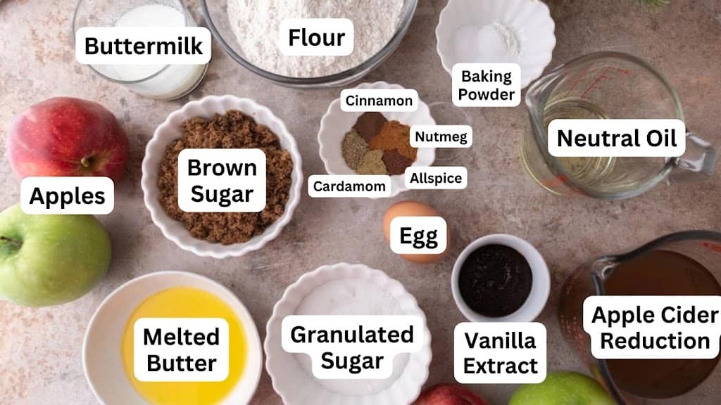 Apple Cider Donuts Labeled ingredients.
