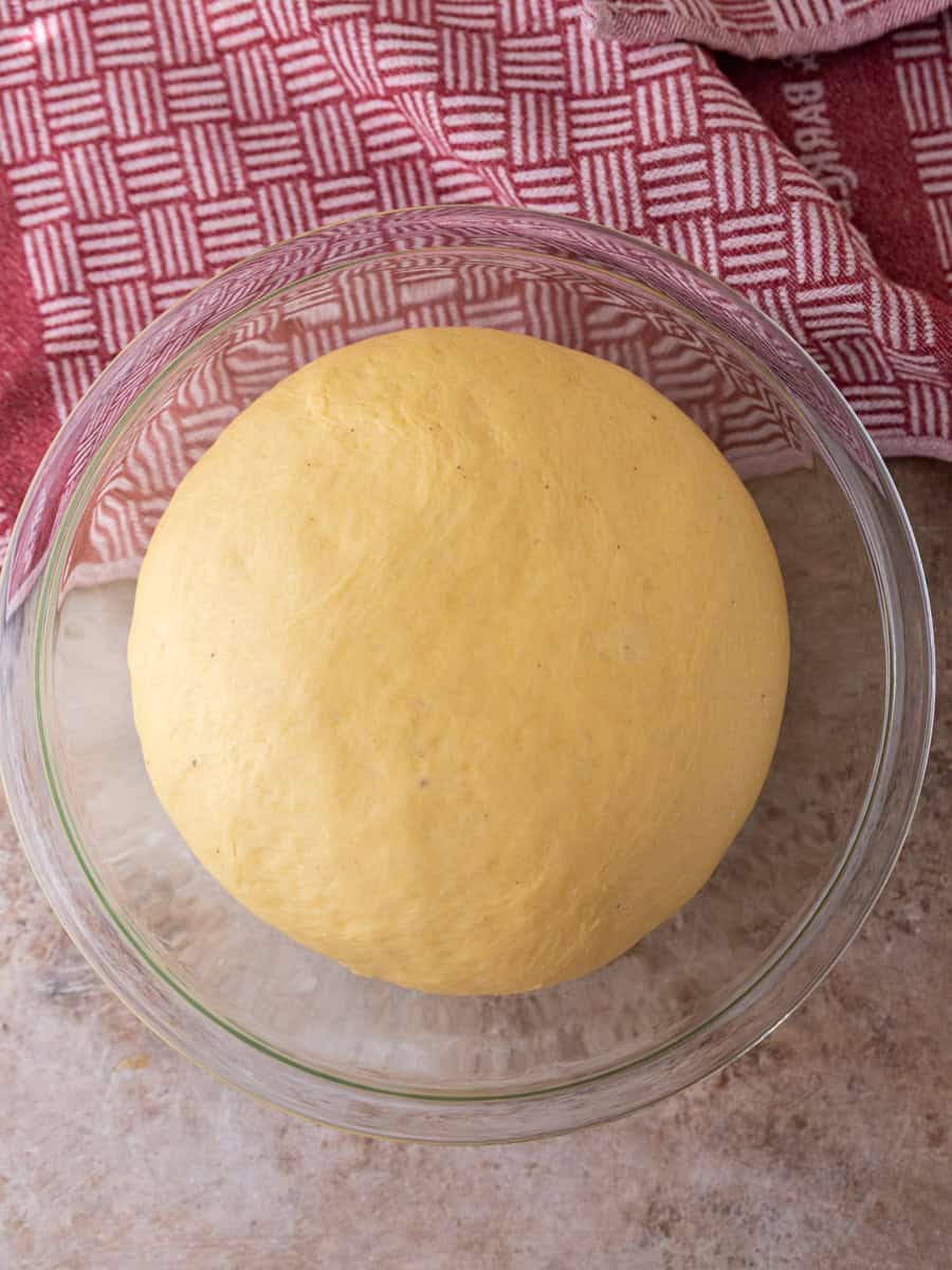  Brioche dough doubled in size after rising