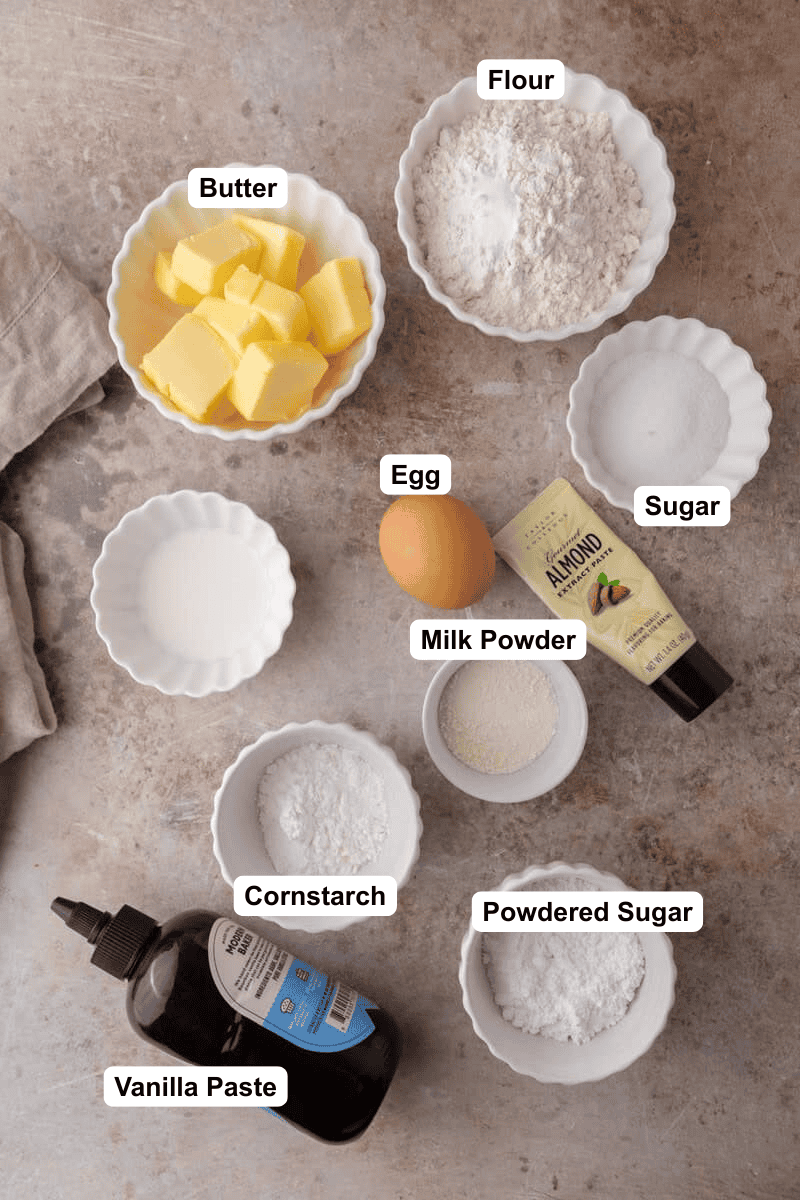 Danish Butter Cookies Ingredients.
