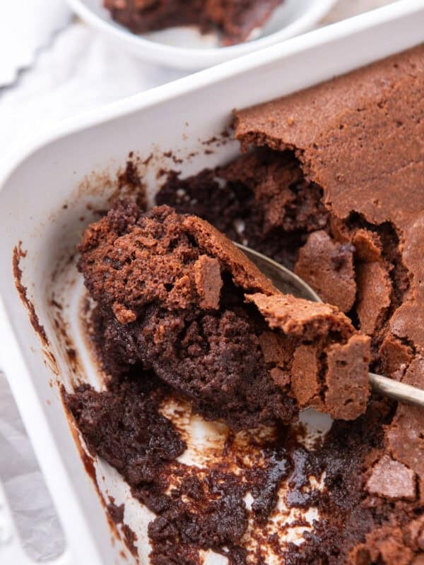 Ina Garten’s brownie pudding with a chewy top and fudgy, spoonable center