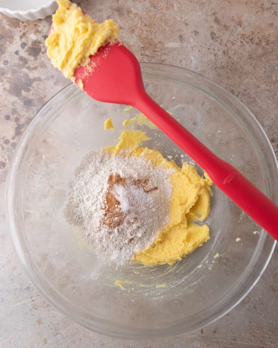 Dry ingredients added to  mixing bowl
