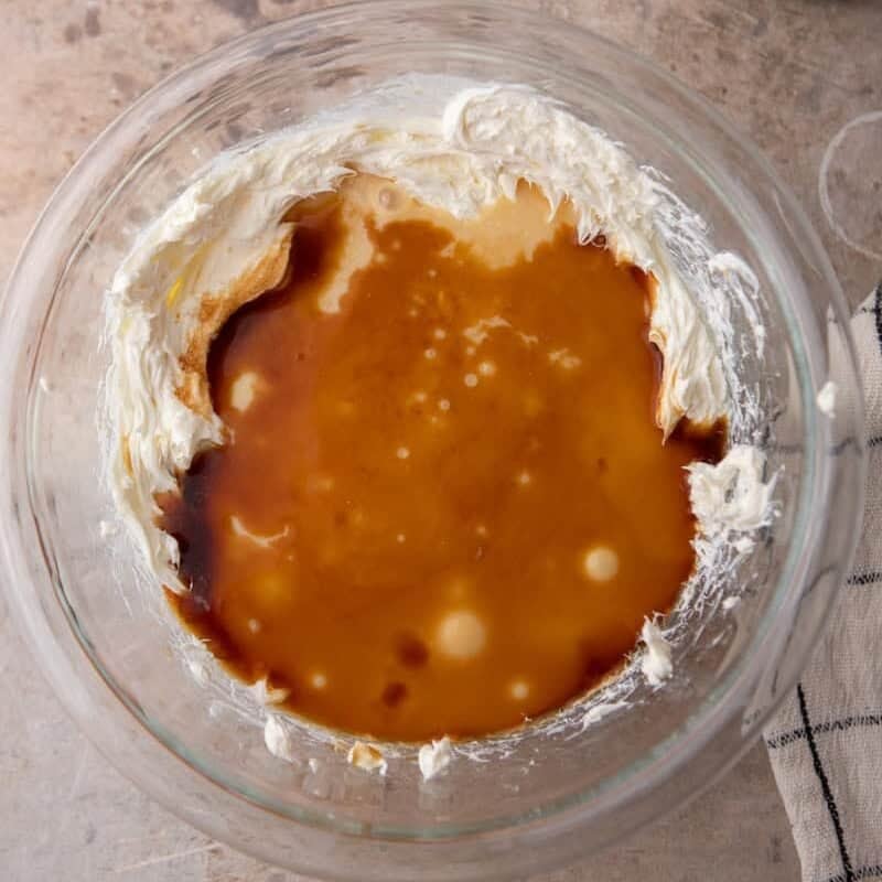 heavy cream whipped to stiff peaks before folding into cream cheese mixture