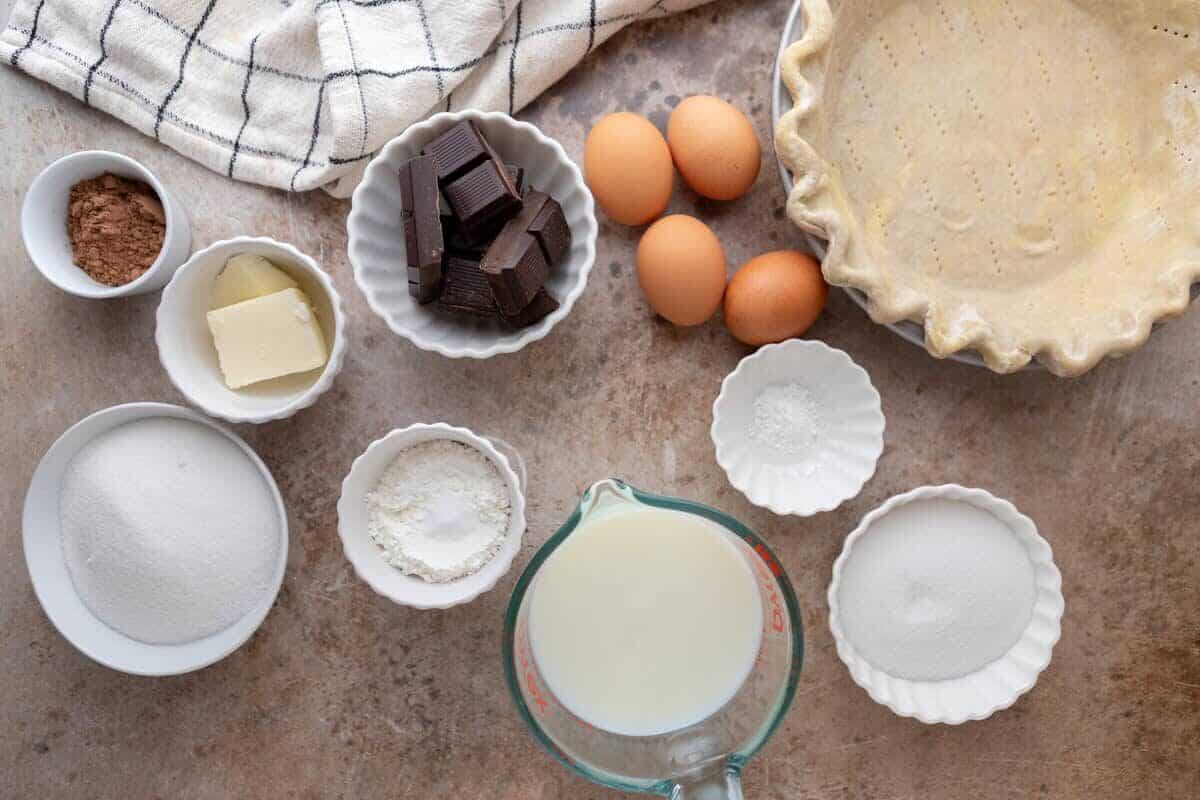 chocolate meringue pie slice recipe ingredients