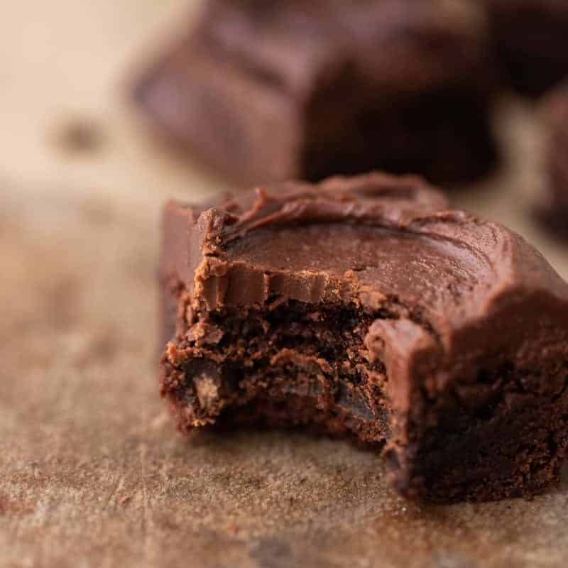 a brownie with a bite taken out