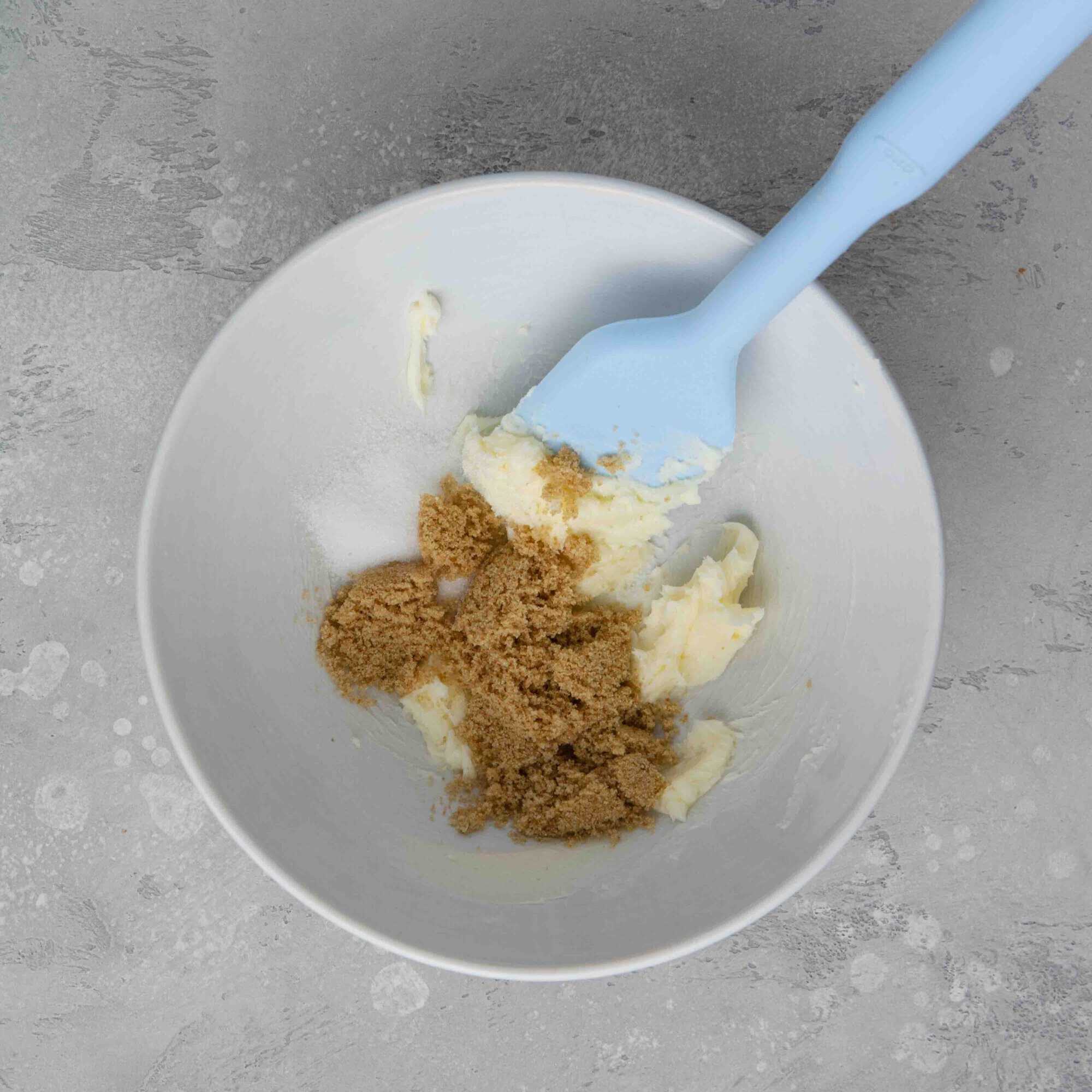 Creaming the butter with the sugars