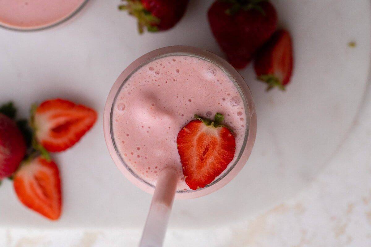Overhead shot of McDonald's smoothie